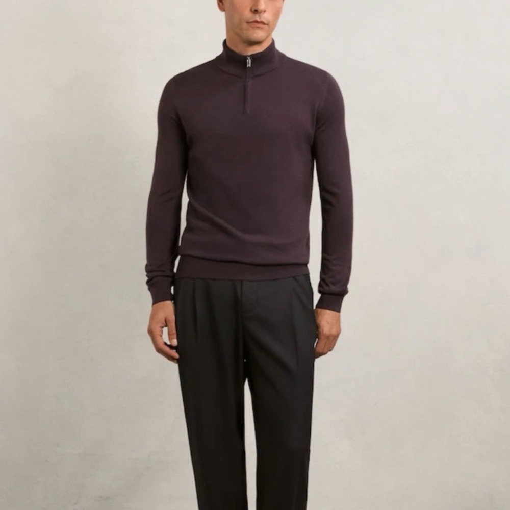 Reiss Blackhall Moreno Wool Jumper in Bordeaux XXL
